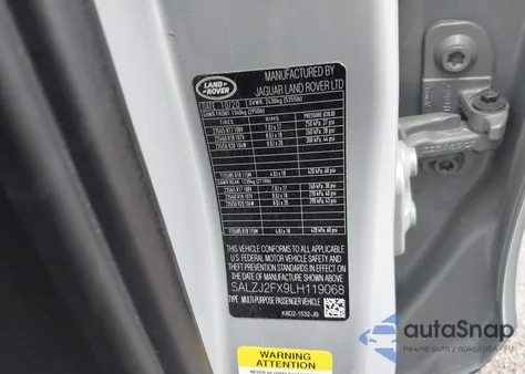 2020 Land Rover Range Rover Evoque S from USA, damaged, VIN SALZJ2FX9LH119068